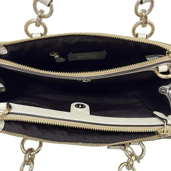 Auth COACH Signature F58290 Beige Cream PVC Leather - Handbag - Picture 7 of 9